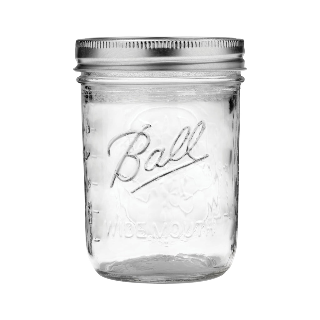Glass Mason Jar with Lids and Bands, Wide Mouth, 16 OZ G5055