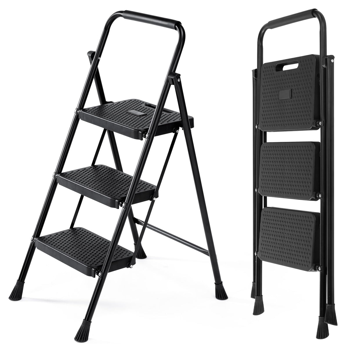 3 Step Ladder 500lbs Capacity Foldable Step Stool K28124