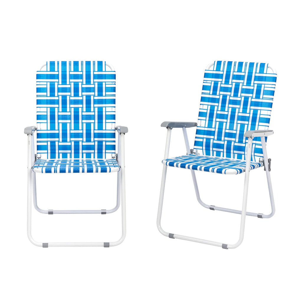 Set of 2 Blue Webbed Folding Camping Chairs M413