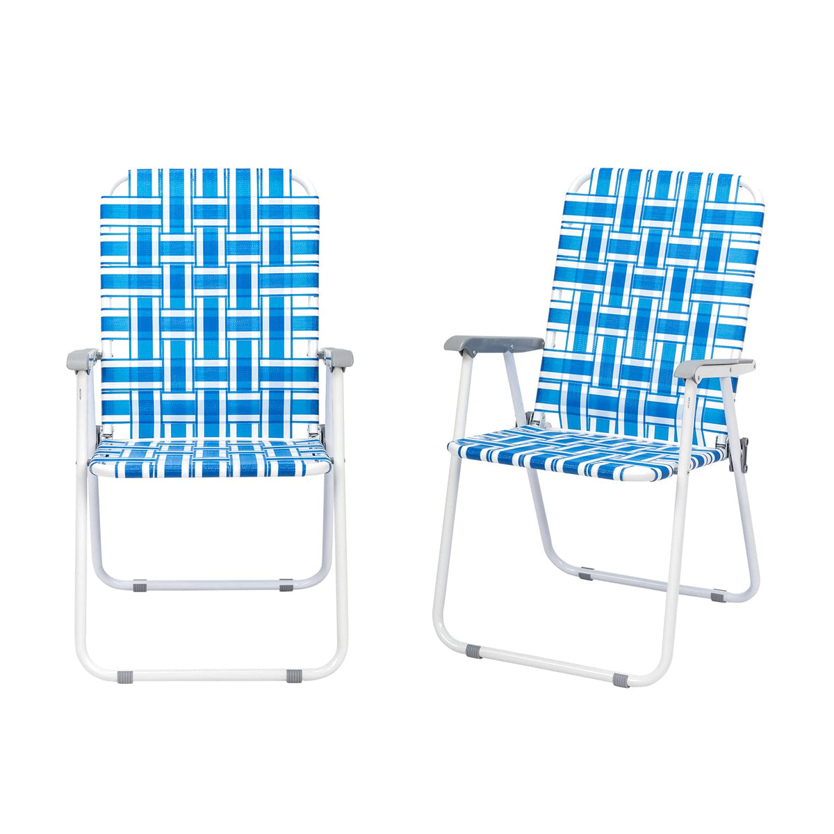 Set of 2 Blue Webbed Folding Camping Chairs M413