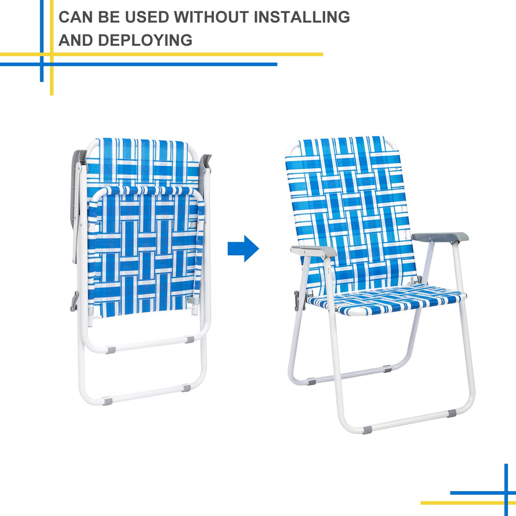 Set of 2 Blue Webbed Folding Camping Chairs M413