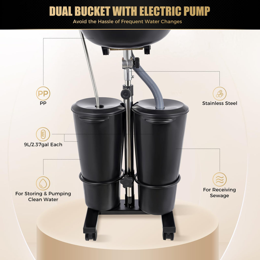 Portable Shampoo Basin with Electric Pump and Wheel X4904