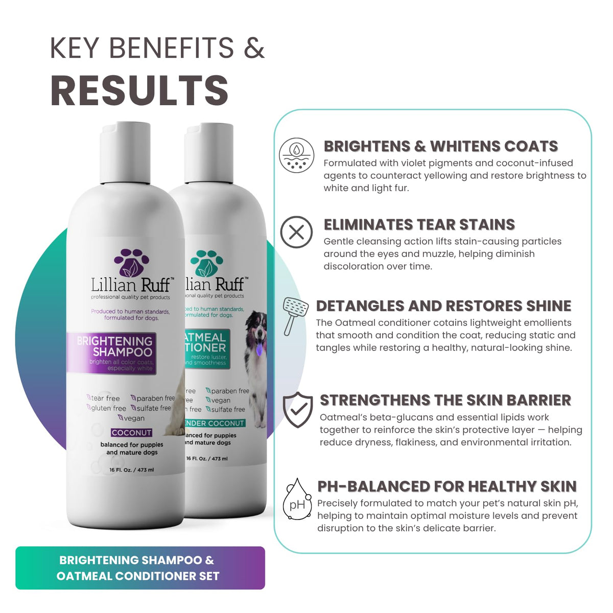 Brightening Shampoo & Oatmeal Conditioner Set for Dogs J99130