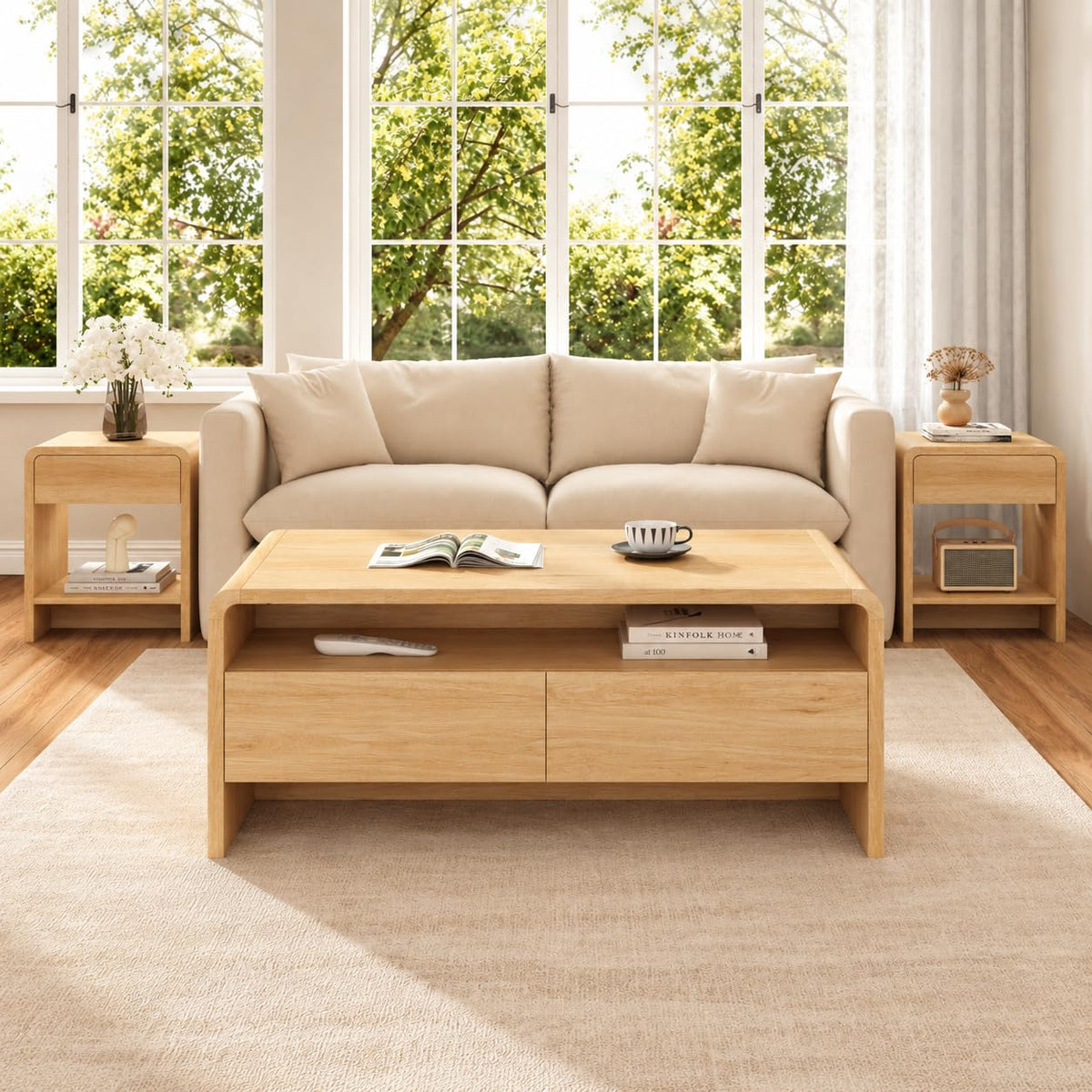 3-Piece Coffee Table Set with 2 End Tables U1554