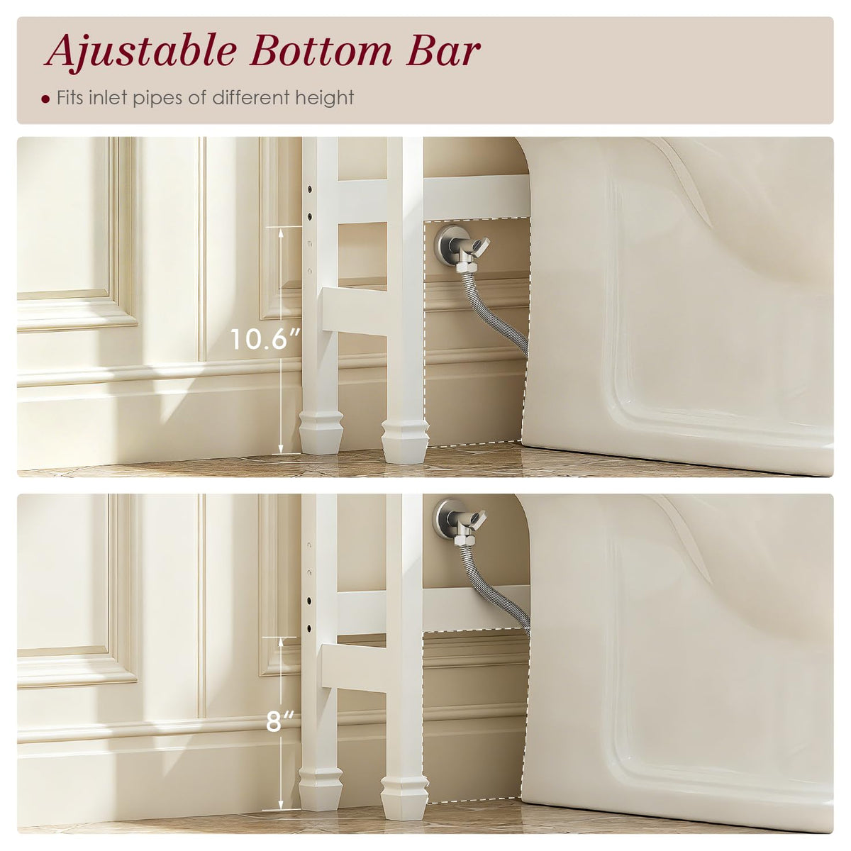 White Over the Toilet Storage Cabinet with Doors O1664