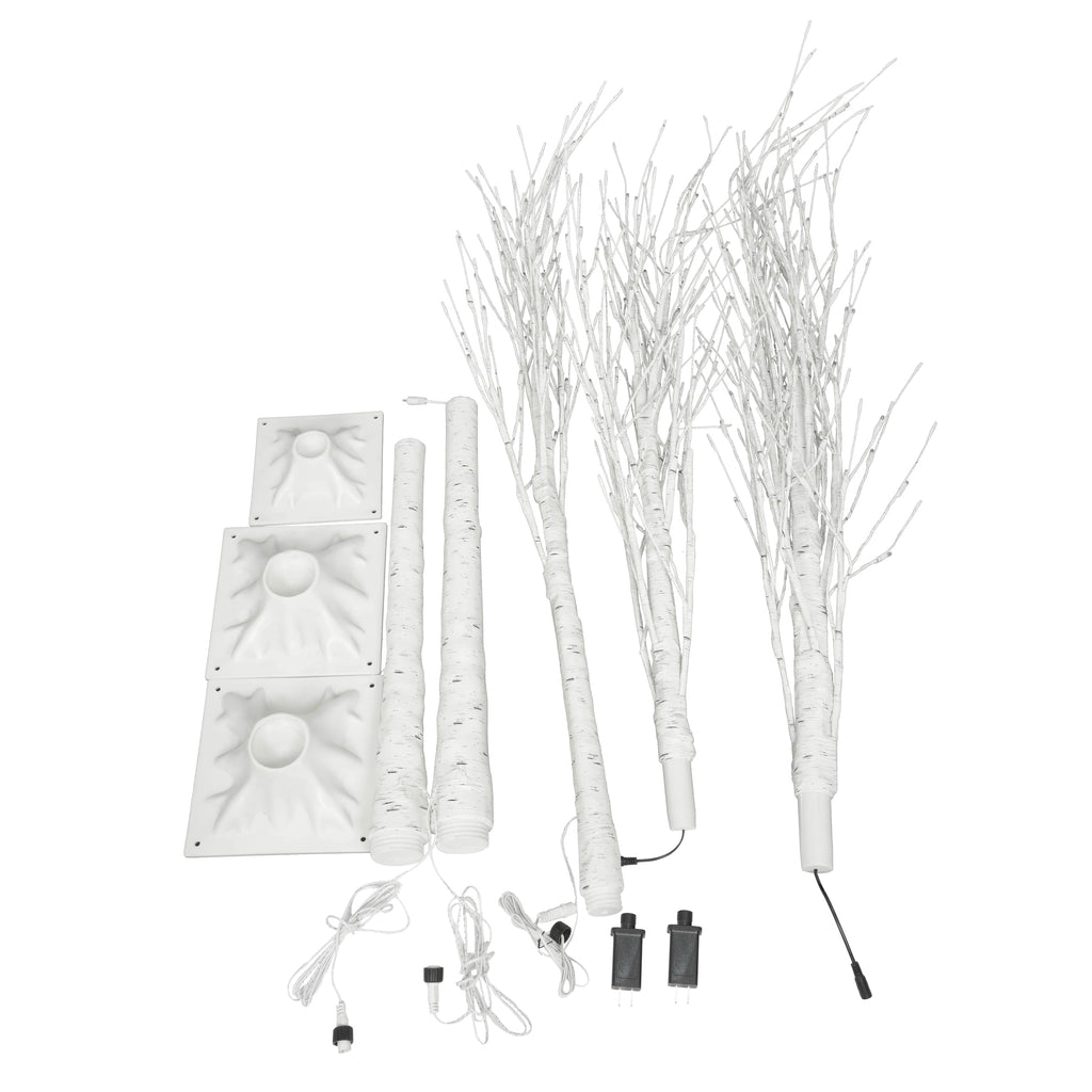 White Birch Tree Set with 246 LED Lights M666