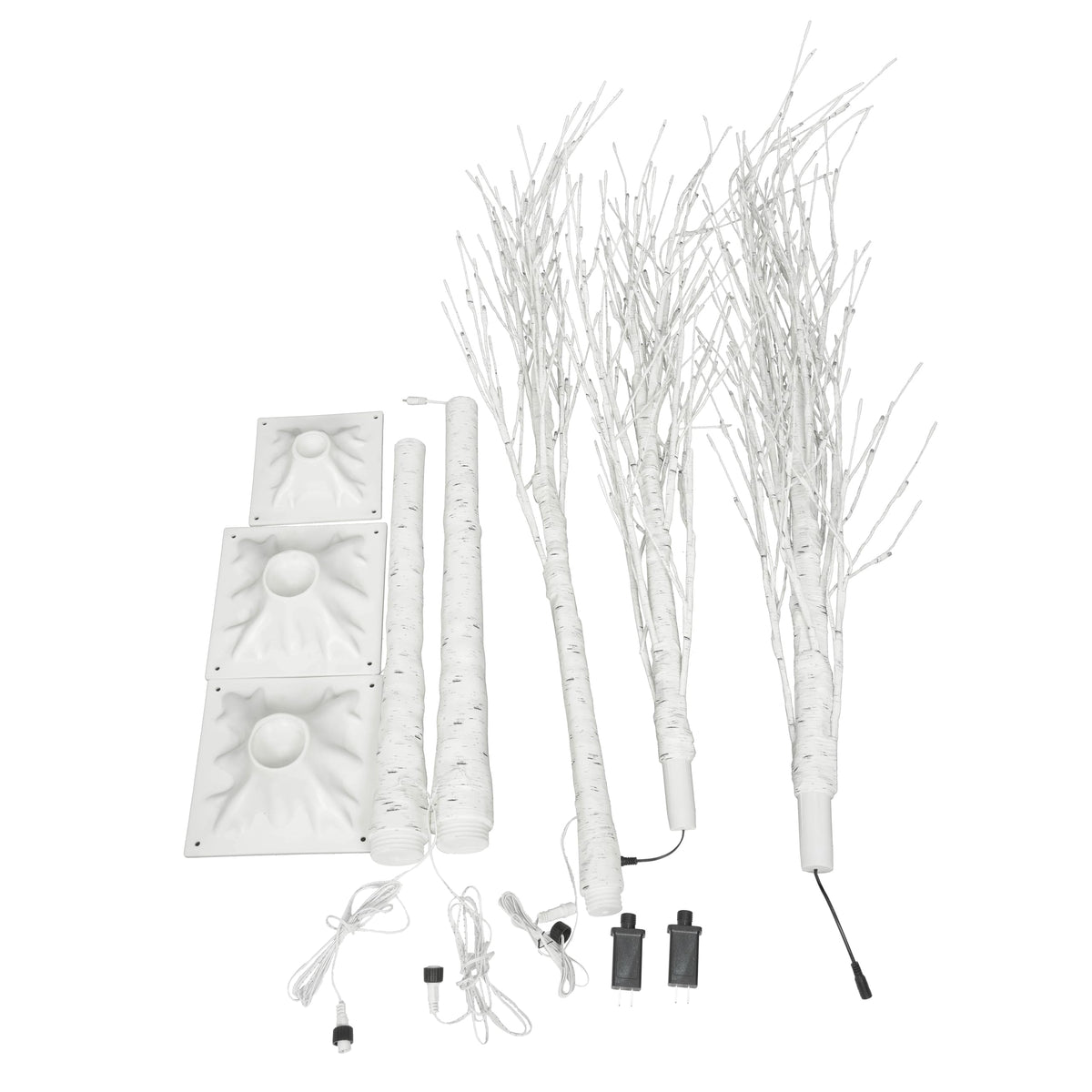 White Birch Tree Set with 246 LED Lights M666