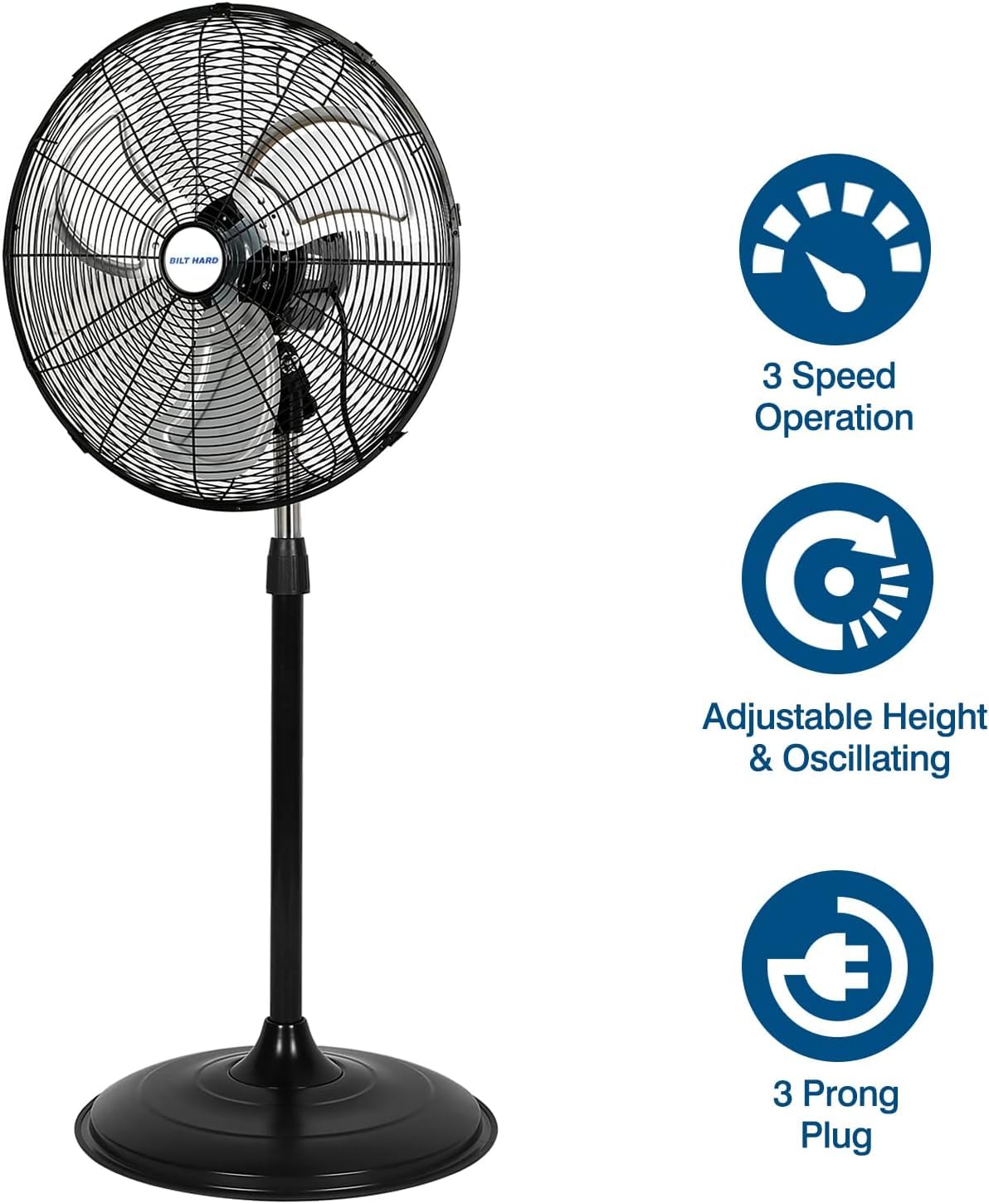 20" High Velocity 3-Speed Oscillating Pedestal Fan, 2 Pack O86387