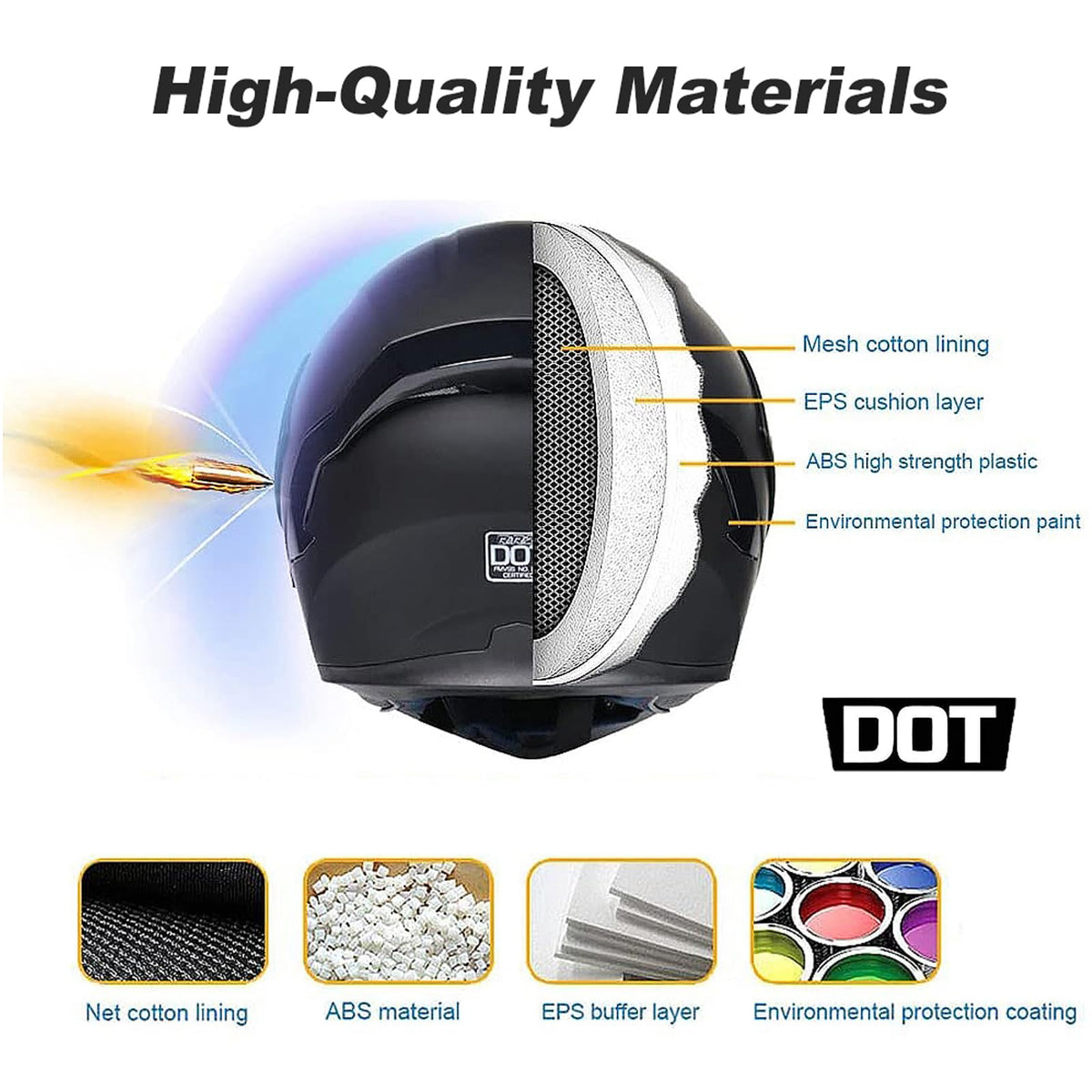 DOT Approved Flip Up Full Face Modular Motorcycle Helmet C547
