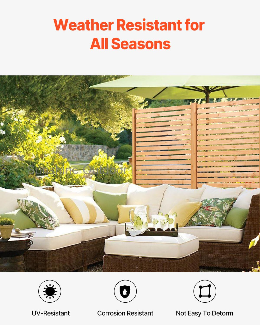 Wooden Privacy Screen 36" W x 73" H I33387