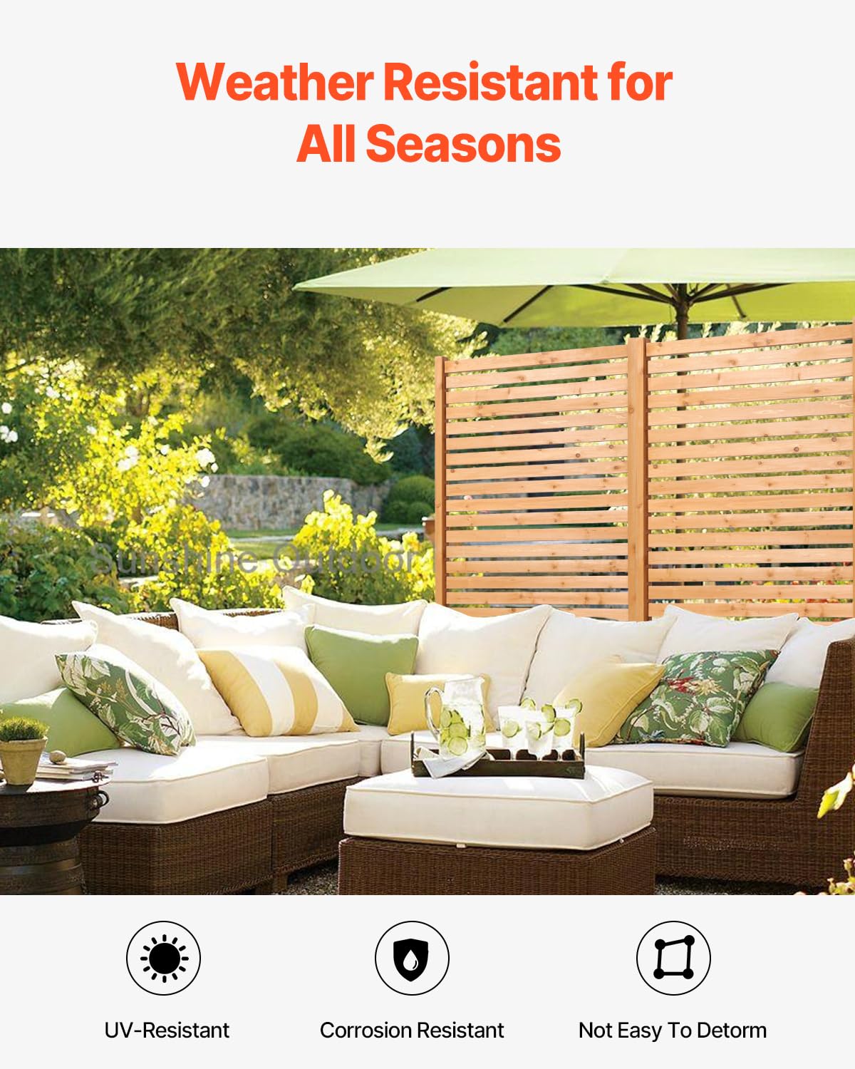 Wooden Privacy Screen 36" W x 73" H I33387