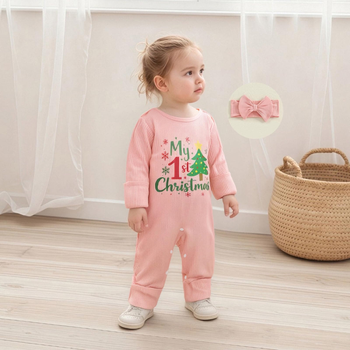 Christmas Tree Long Sleeve Romper Jumpsuit R525