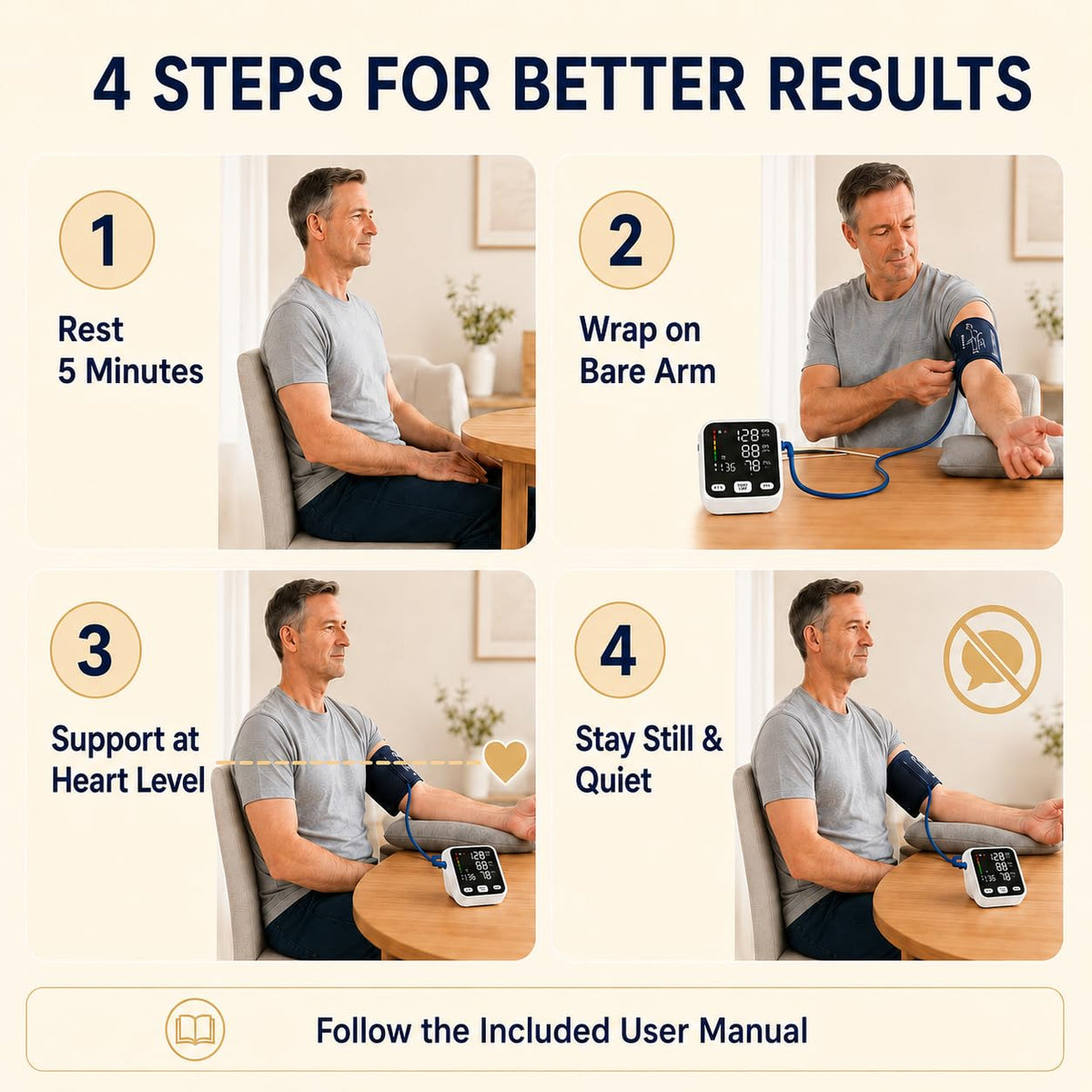 Automatic Upper Arm Blood Pressure Monitor with 6-Inch Backlit Display P3410