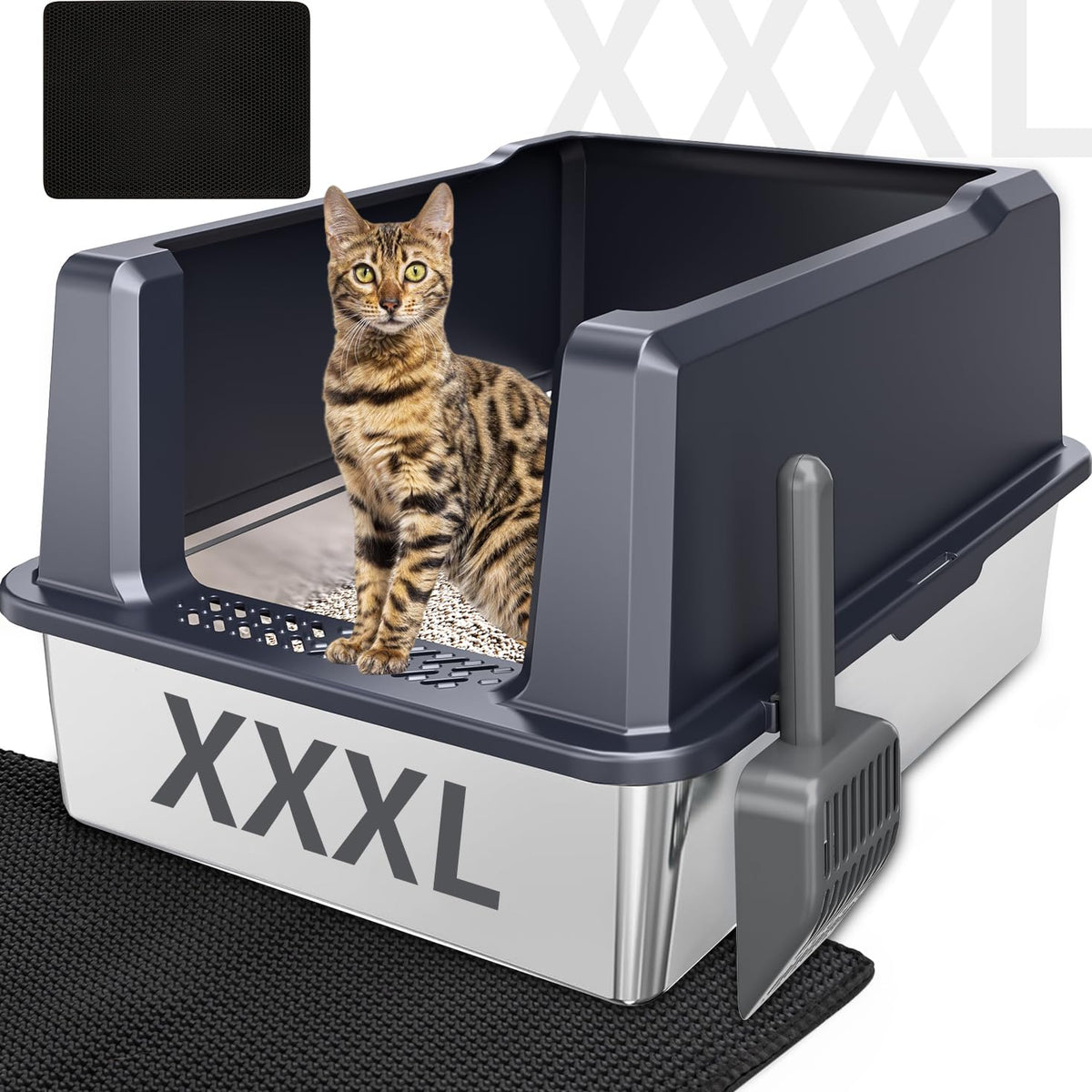 XXXL Stainless Steel Litter Box R4199