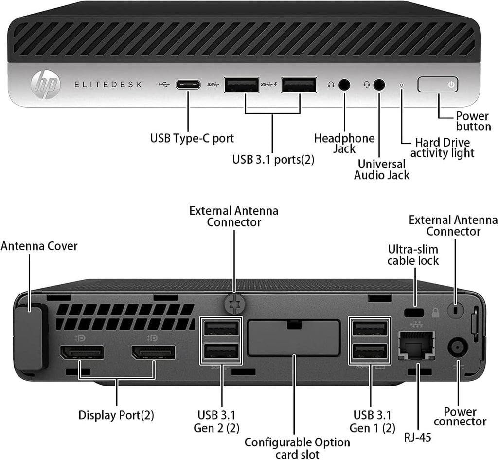 Mini PC Desktop Computer, Intel Core i5-9500T, 8GB DDR4 RAM, 256GB SSD, Keyboard & Mouse, WiFi, Windows 11 Pro E116811