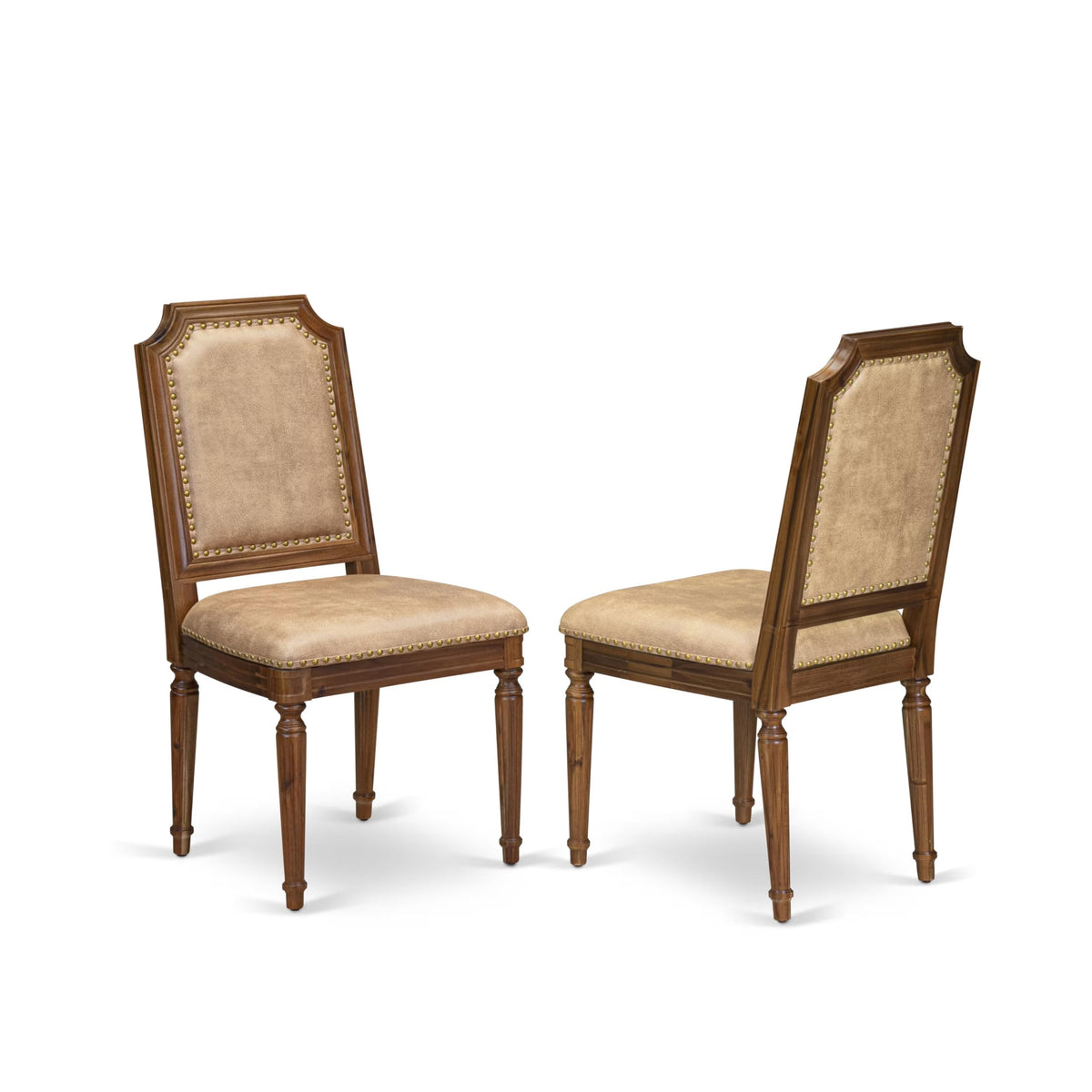 9 Piece Dining Table Set with 8 Beige Polyester Fabric Chairs S63402