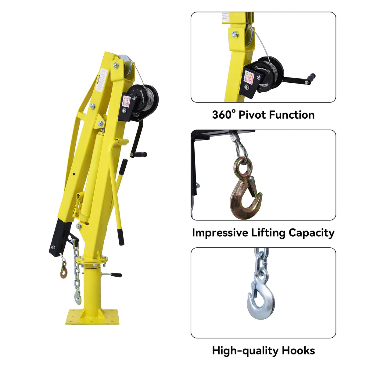 2000 lbs Folding Truck Crane with Hydraulic Winch W424432