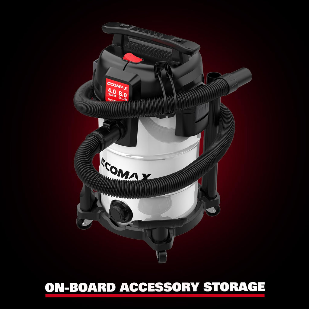 8 Gallon Stainless Steel Wet and Dry Shop Vacuum E163