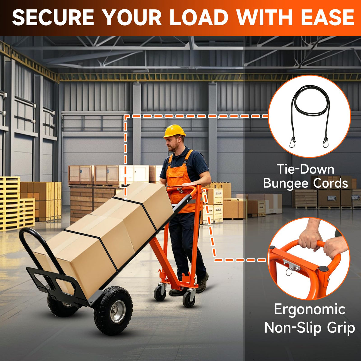 Heavy Duty Convertible Hand Truck with Wheels H611326
