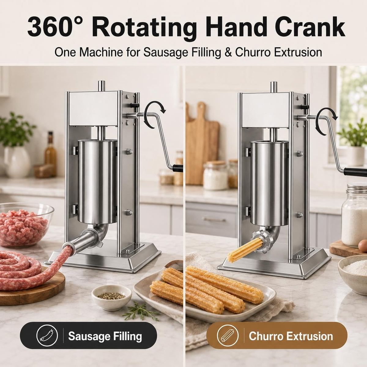 3L 304 Stainless Steel Sausage Stuffer & Churro Maker G989390
