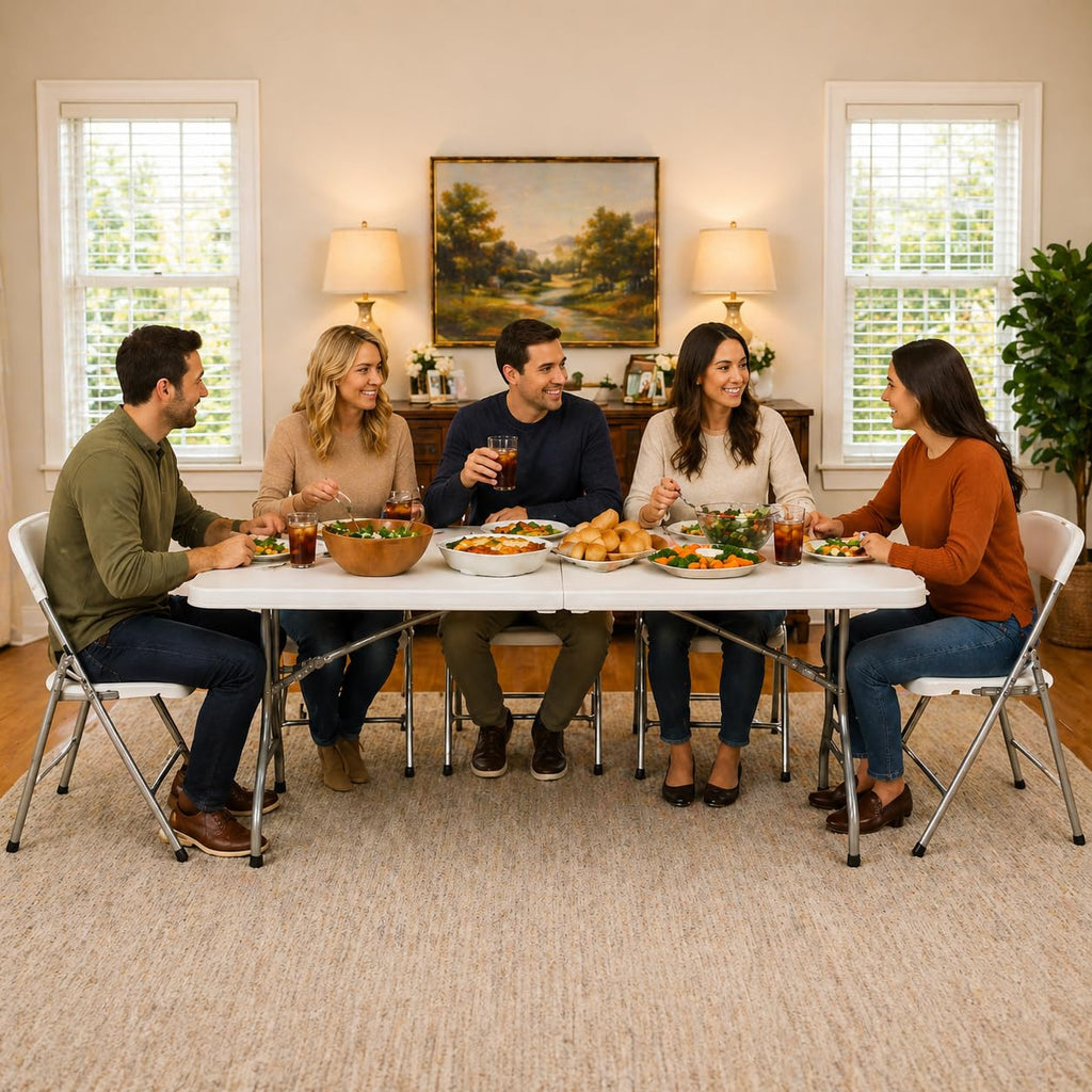 6ft White Folding Table L575