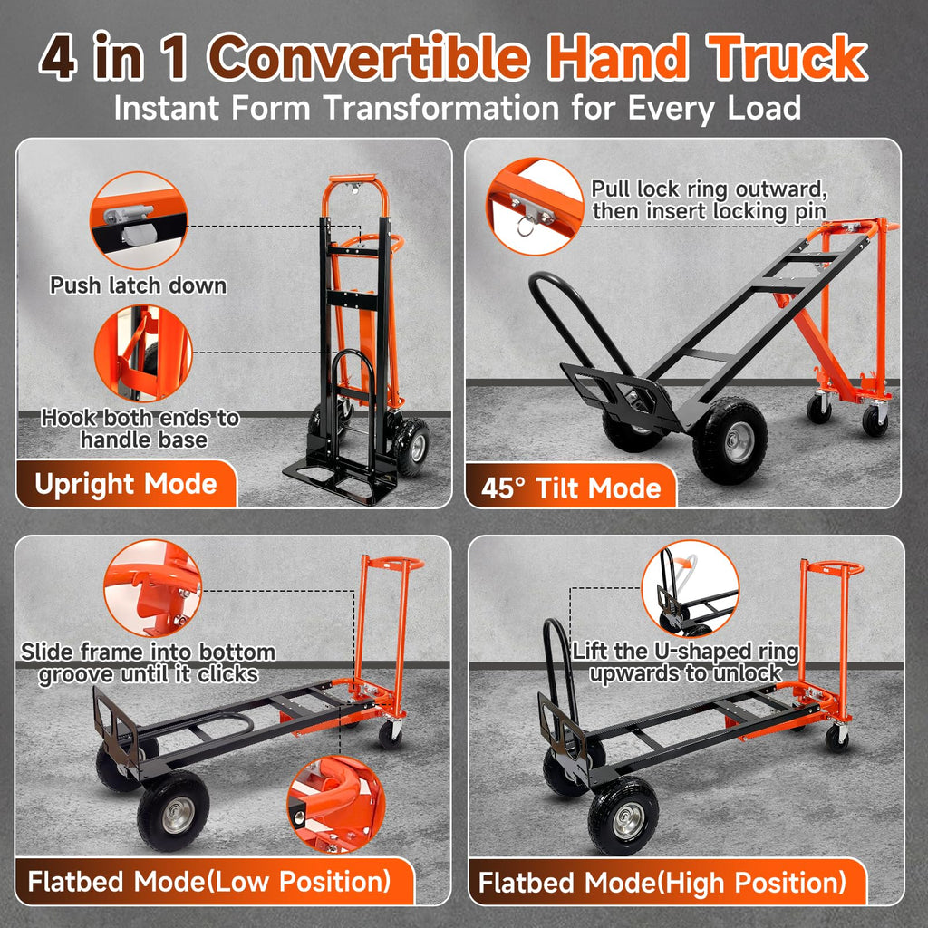 Heavy Duty Convertible Hand Truck with Wheels H611326