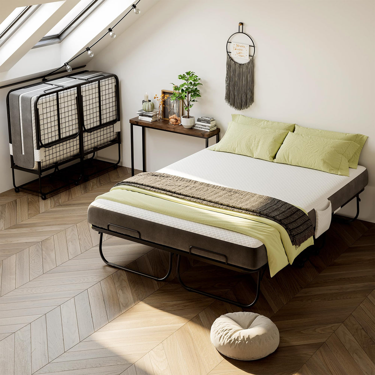 Full Size Folding Bed with Memory Foam Mattress P436