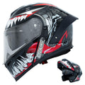 Modular Flip Up Full Face Motorcycle Helmet with Dual Visor T764