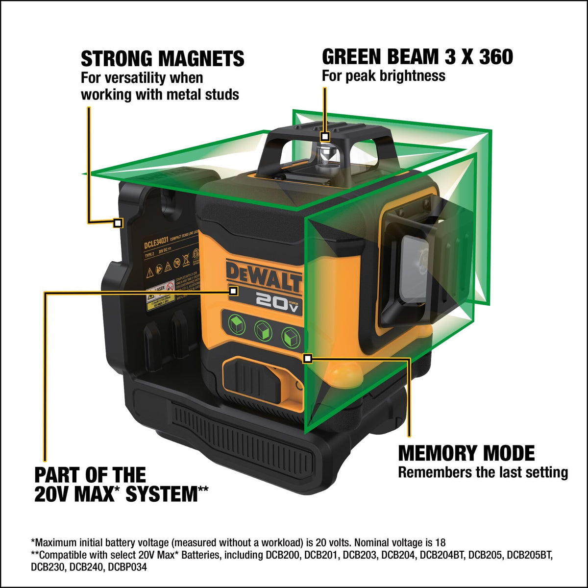 20V MAX Cross Line Laser Level H3344