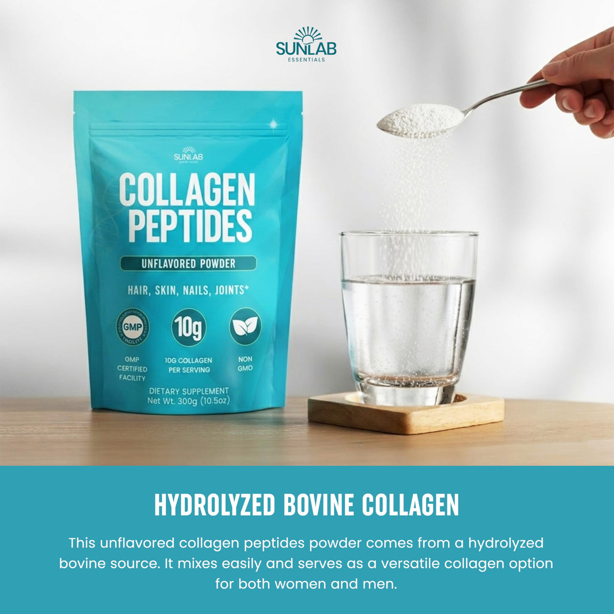 Unflavored Hydrolyzed Bovine Collagen Peptides Powder A833
