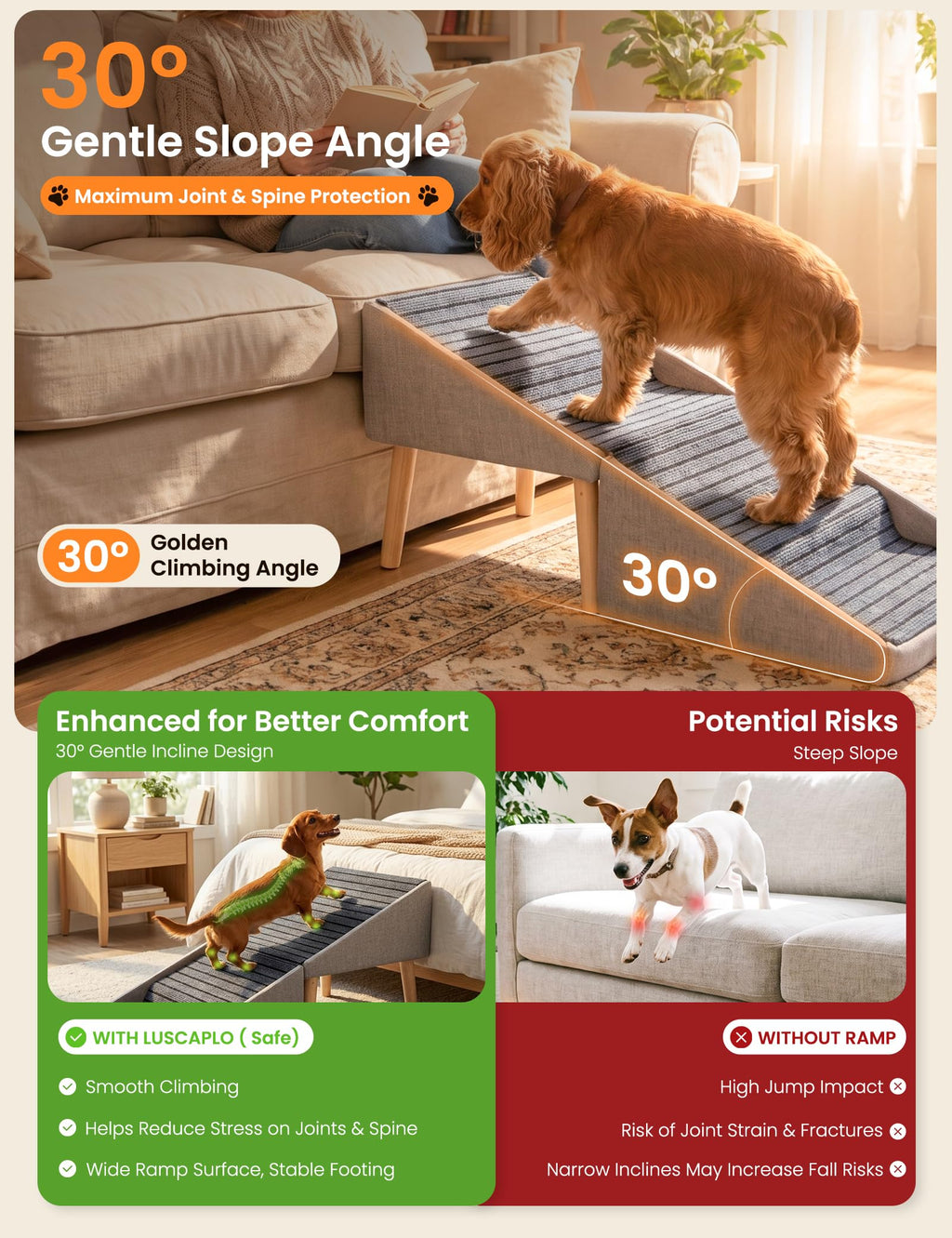 Dog Ramp and Pet Stairs 19" H X206