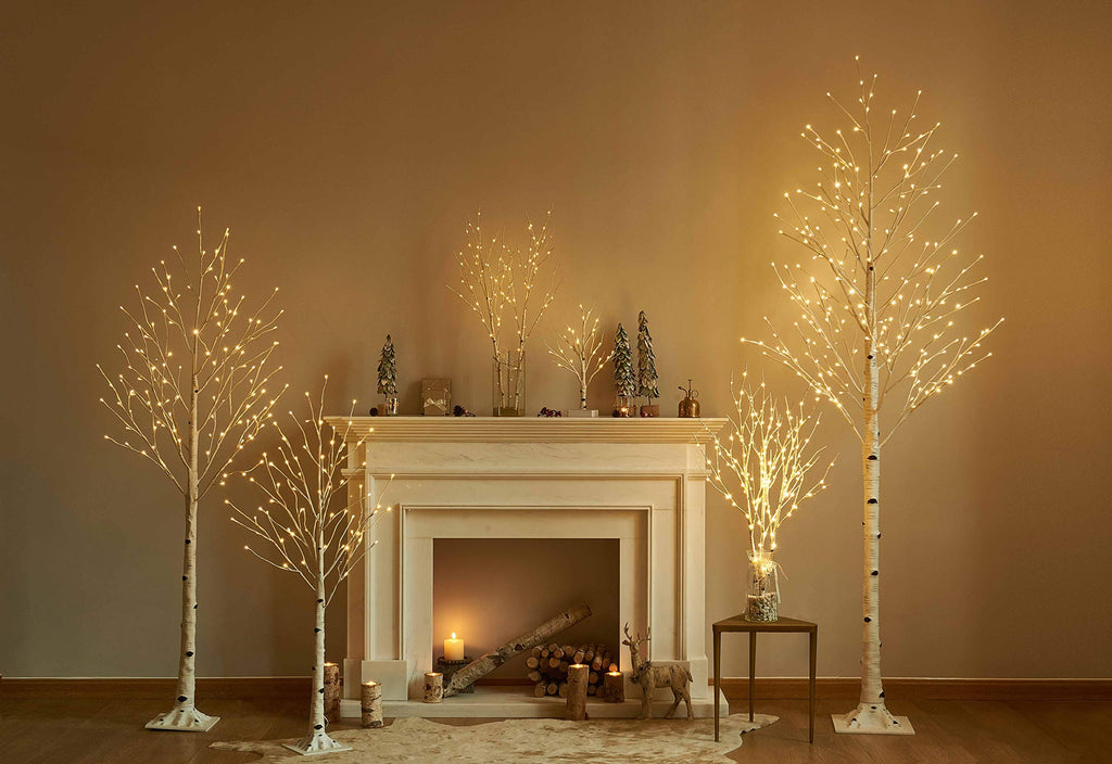 Lighted Birch Tree 8FT 240 Warm White Lights L832