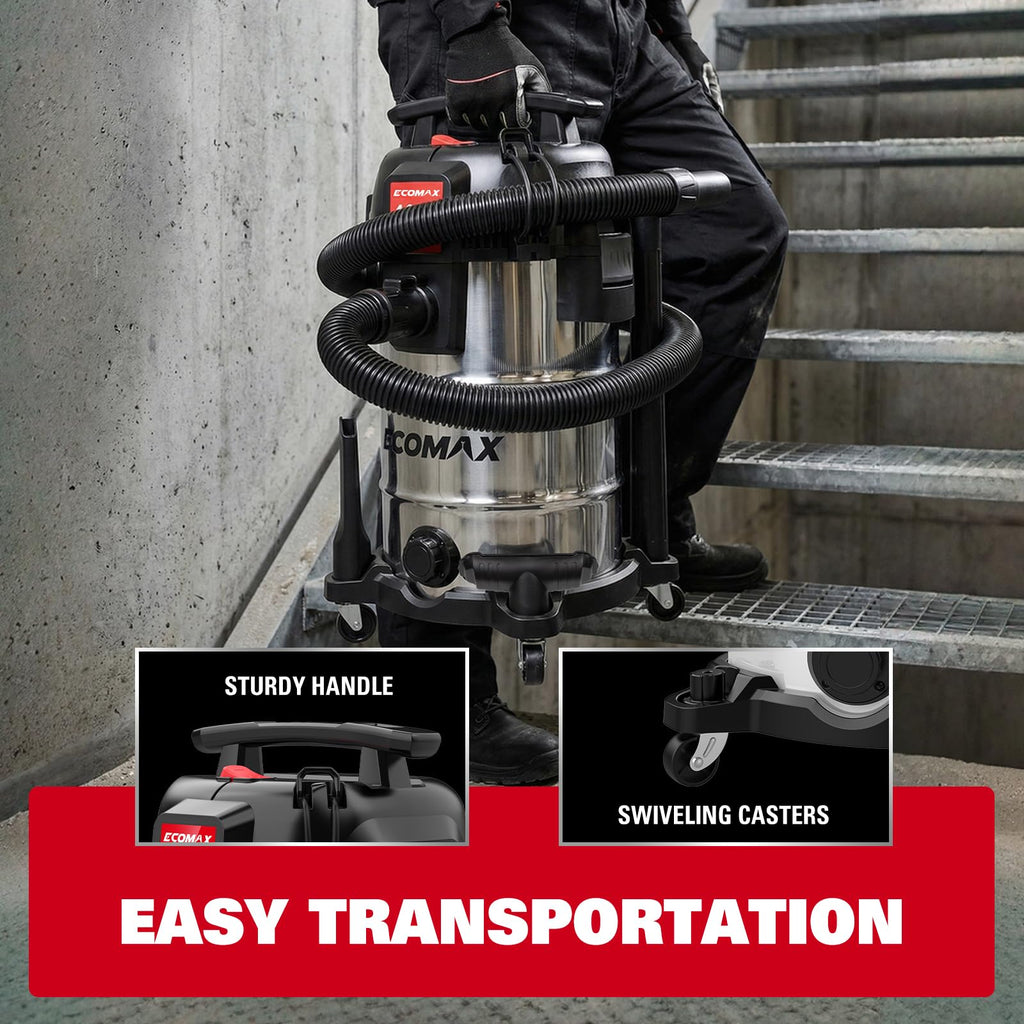 8 Gallon Stainless Steel Wet and Dry Shop Vacuum E163