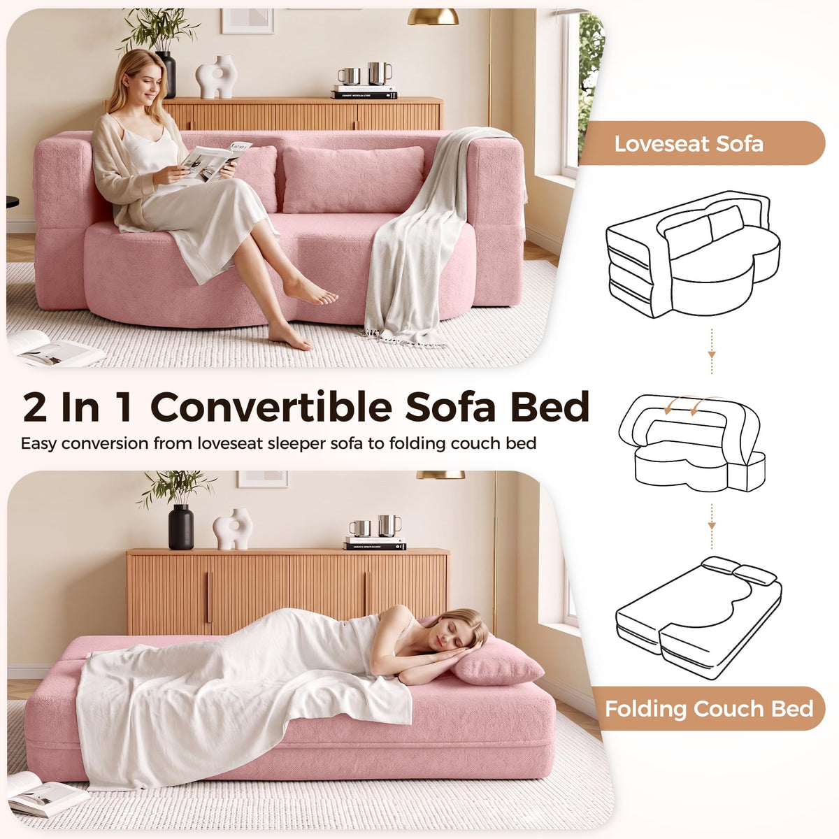 78" Convertible Folding Sofa Bed Full Size U9517