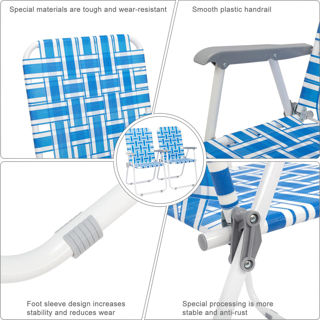 Set of 2 Blue Webbed Folding Camping Chairs M413