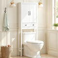 White Over the Toilet Storage Cabinet with Doors O1664