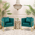 Velvet Accent Chairs Set of 2 Green S685