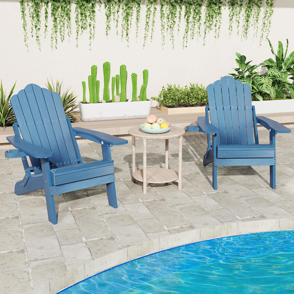 Folding Adirondack Chair with Adjustable Backrest and Ottoman D37199