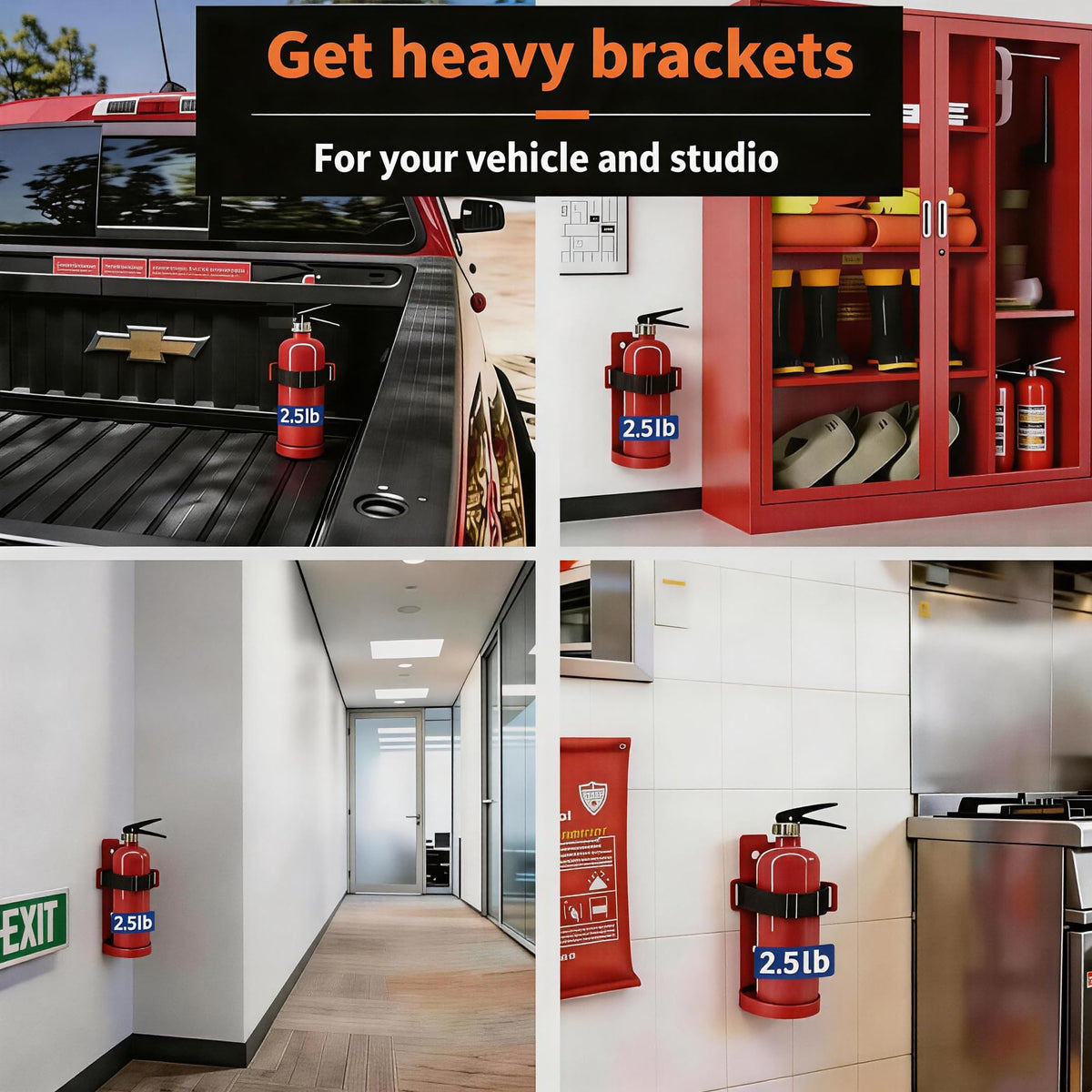 2.5LB Fire Extinguisher Wall Mount Bracket U660