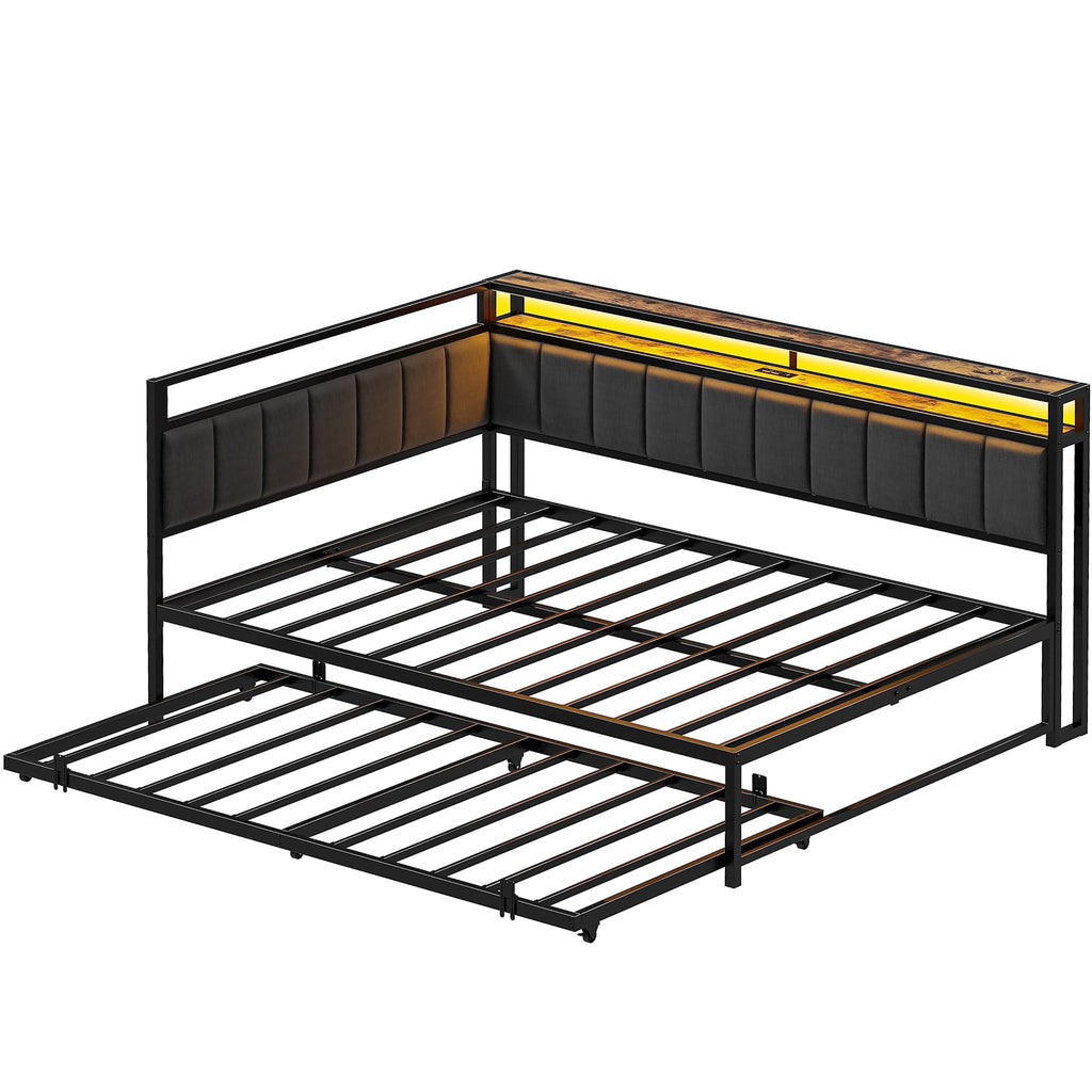 Black Full Daybed with Trundle D3601