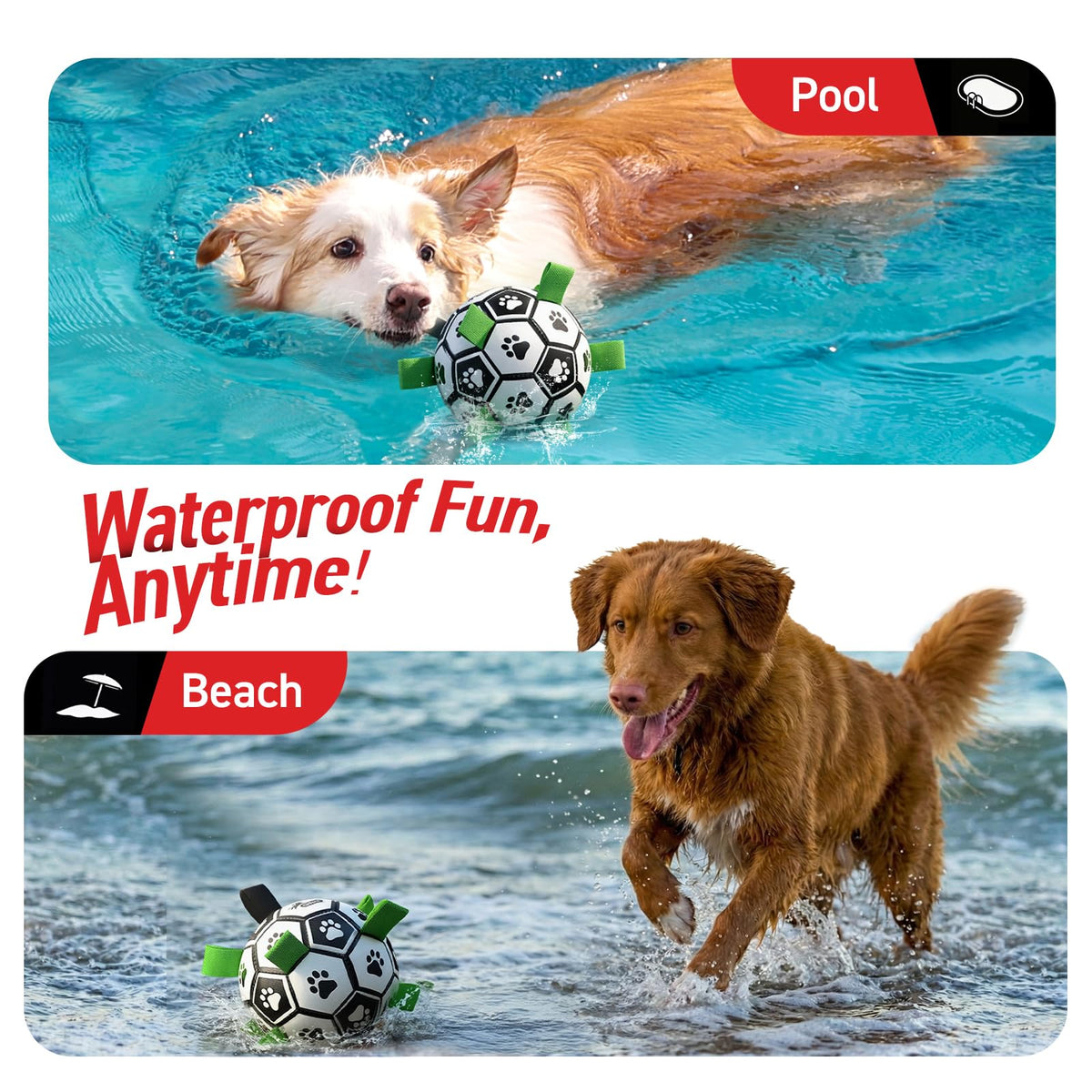 6 Inch Dog Soccer Ball with Straps V32017