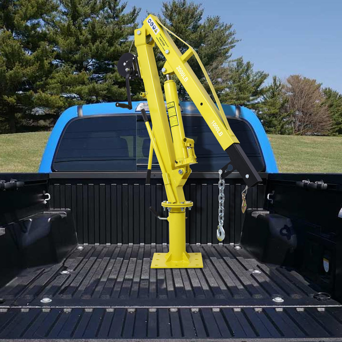2000 lbs Folding Truck Crane with Hydraulic Winch W424432