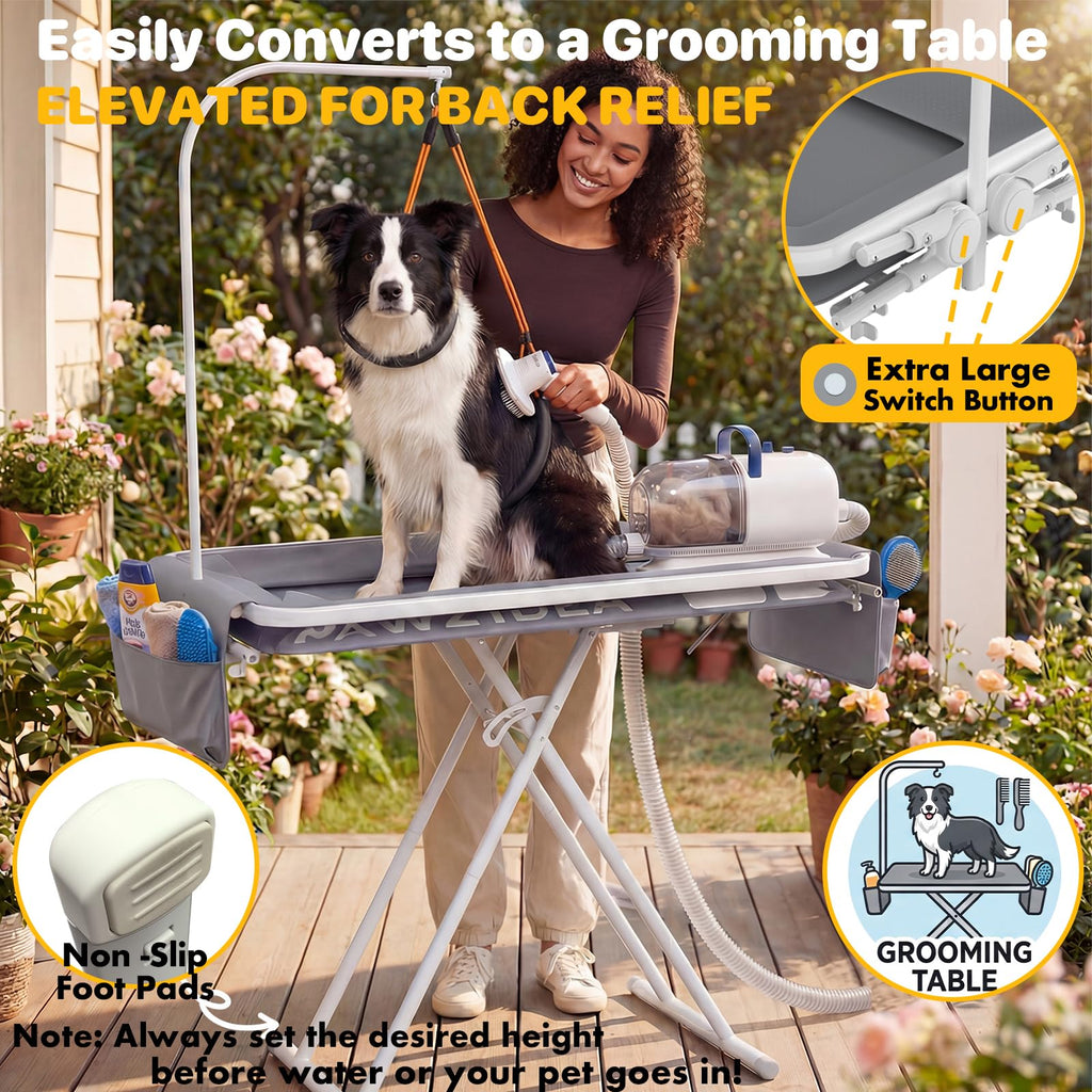 2-in-1 Dog Bathtub & Grooming Table P4362