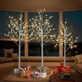 White Birch Tree Set with 246 LED Lights M666