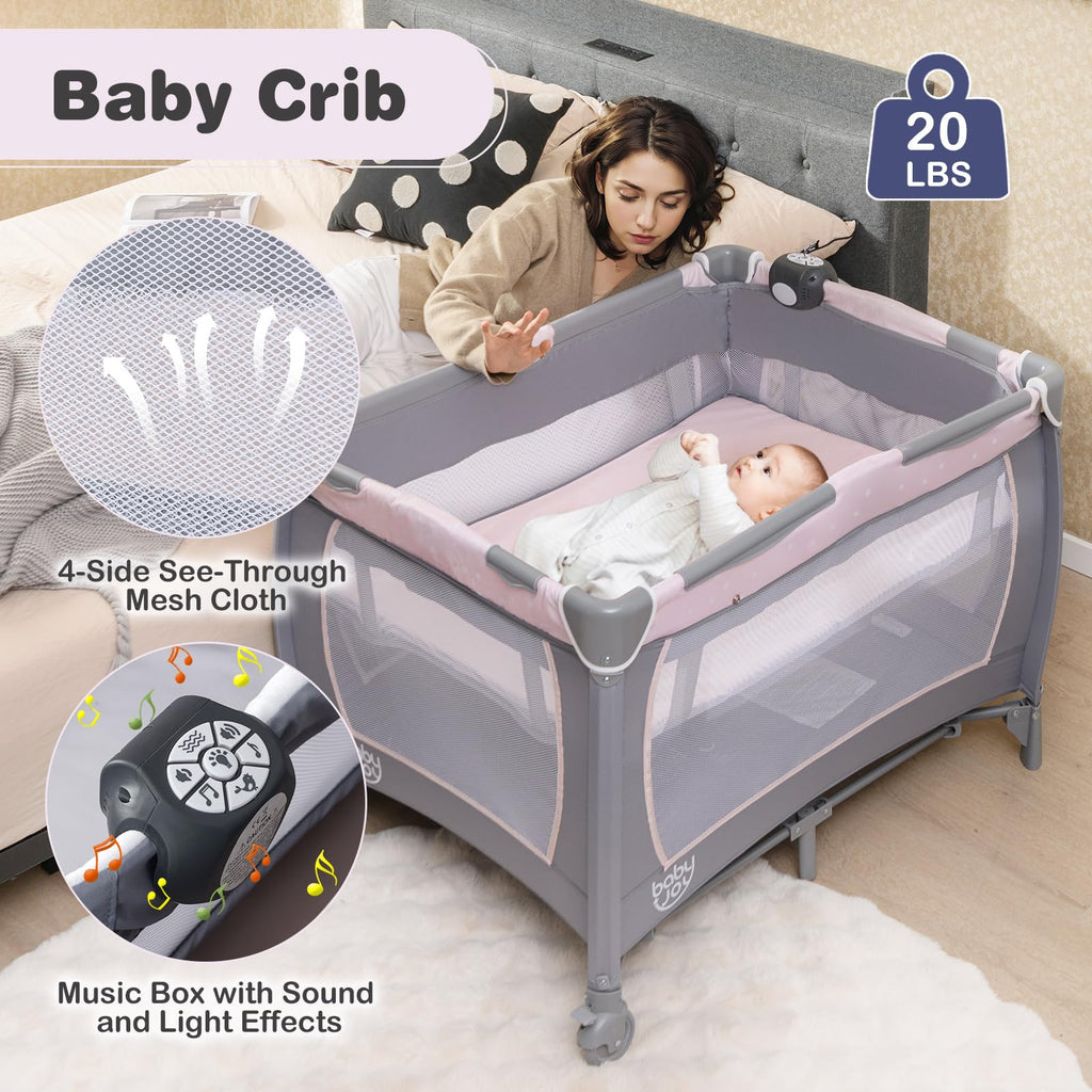 5 in 1 Pack and Play with Bassinet and Diaper Changing Table I5658