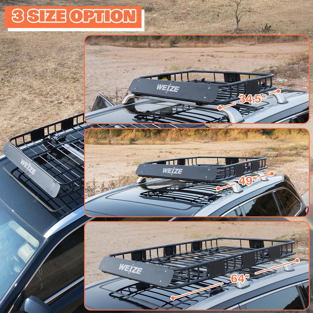 64"x 39" Steel Roof Rack Cargo Carrier with Waterproof Bag Z84846