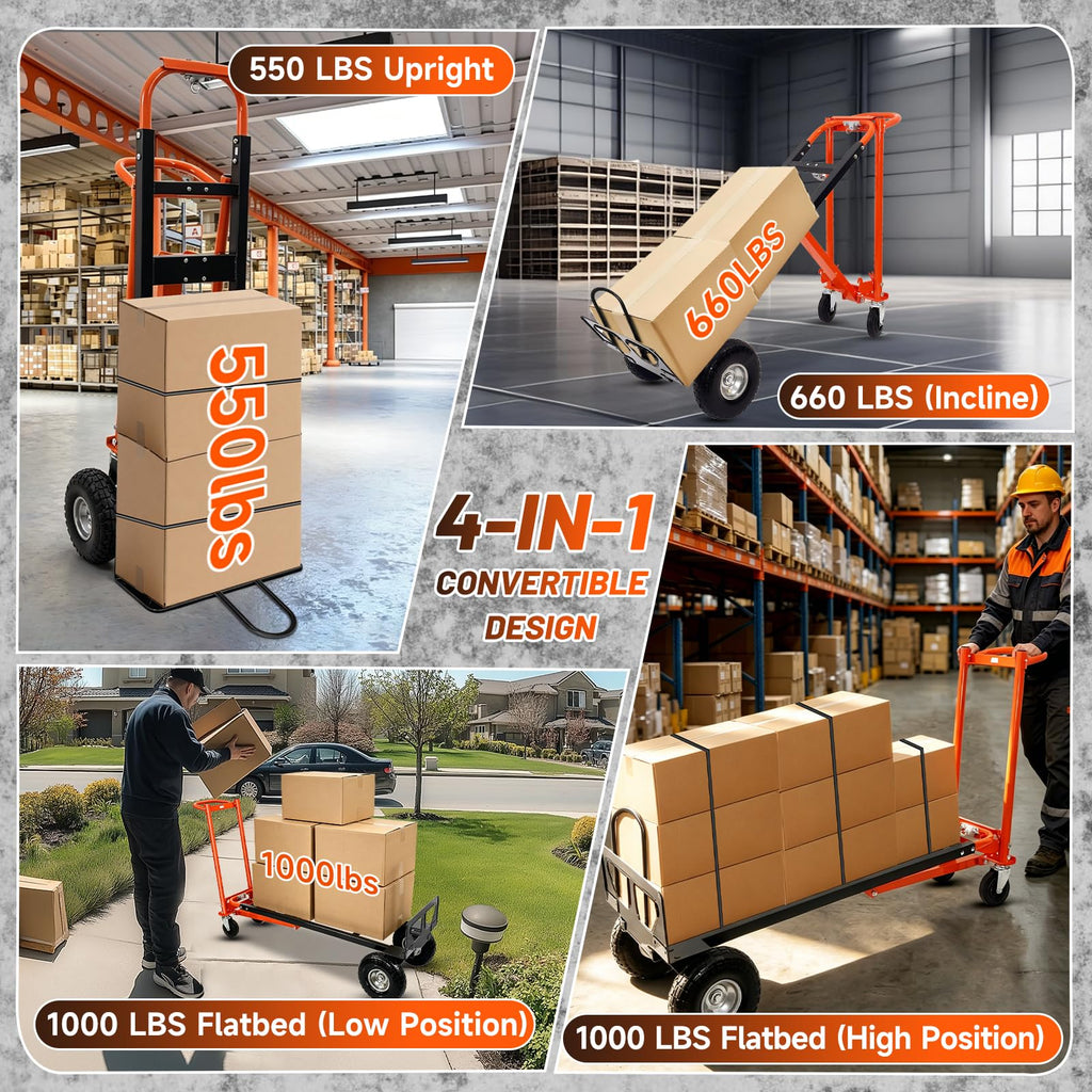 Heavy Duty Convertible Hand Truck with Wheels H611326
