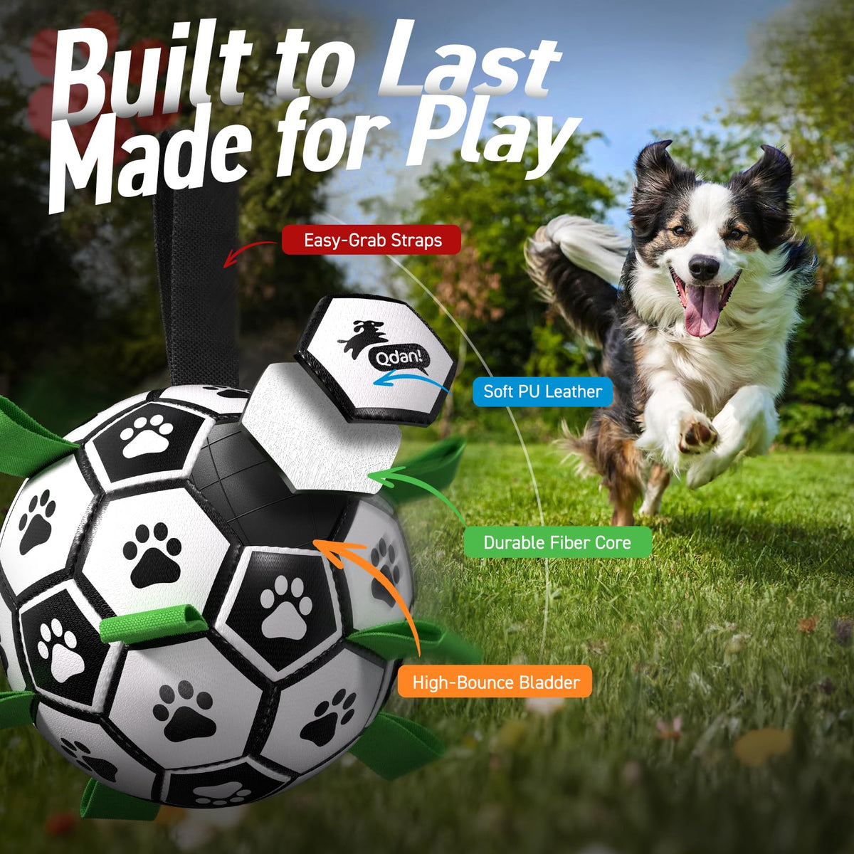 6 Inch Dog Soccer Ball with Straps V32017