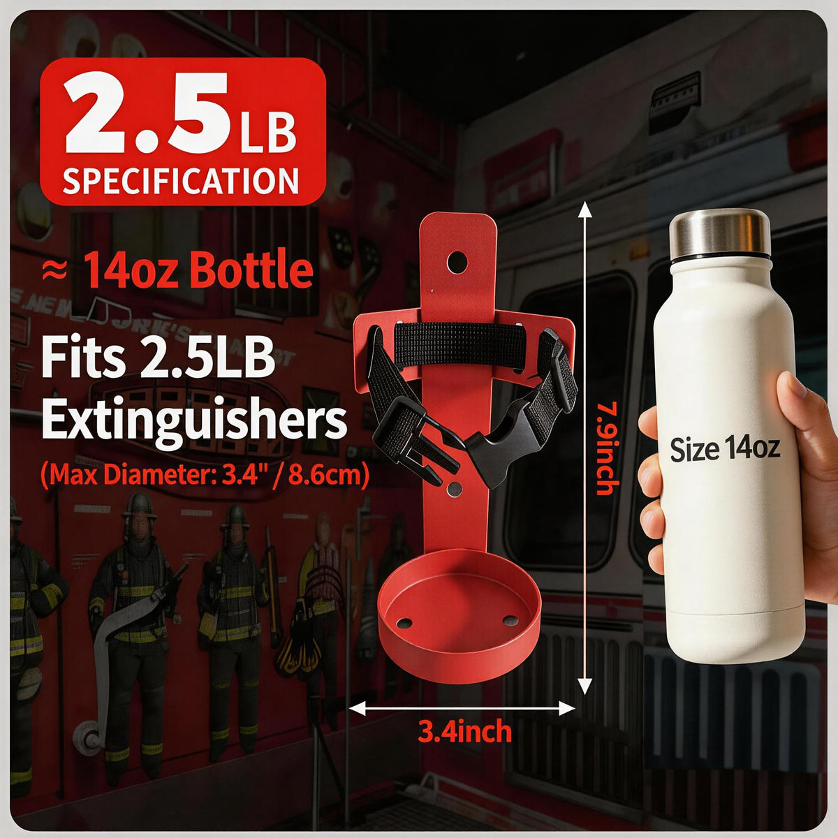 2.5LB Fire Extinguisher Wall Mount Bracket U660
