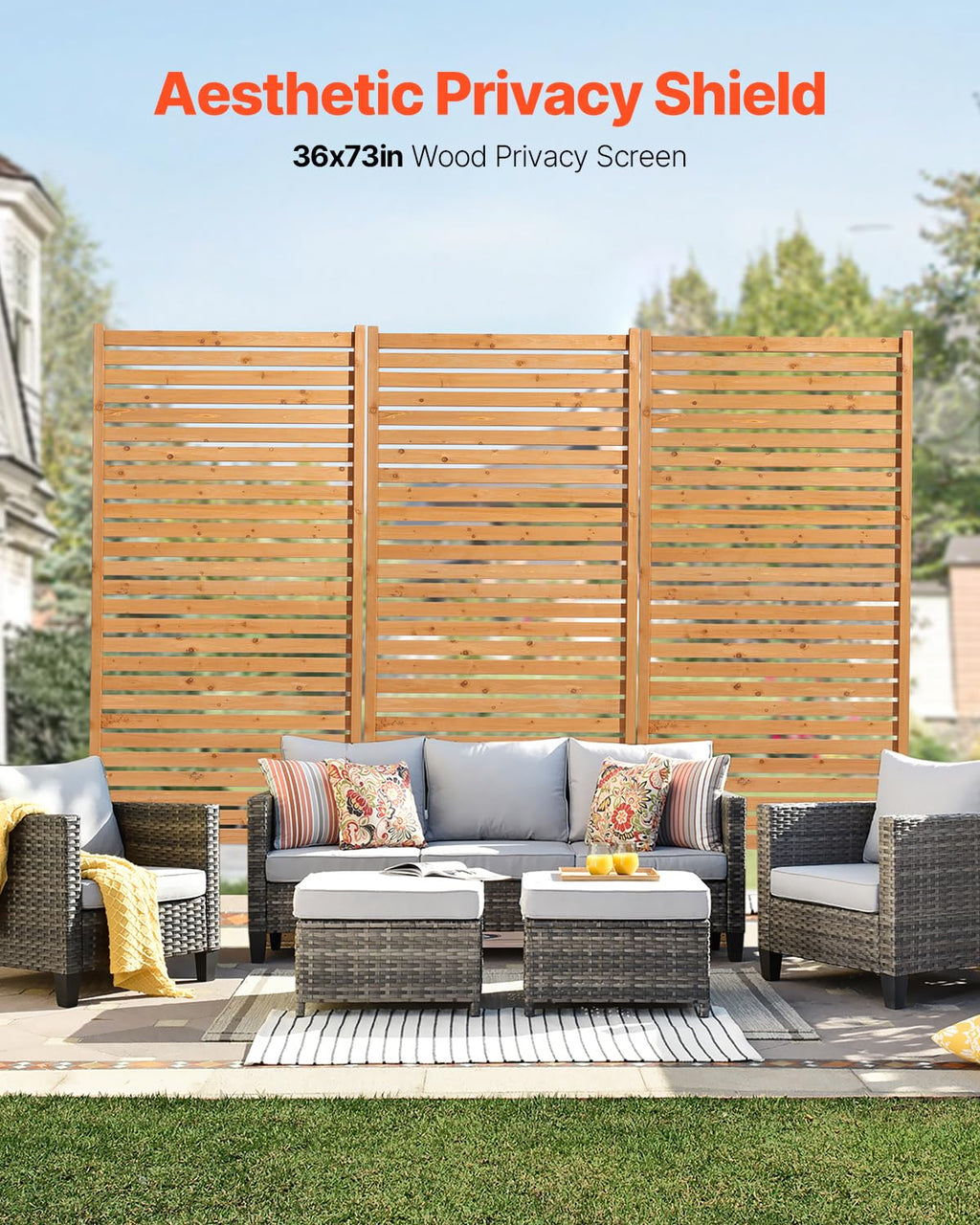Wooden Privacy Screen 36" W x 73" H I33387